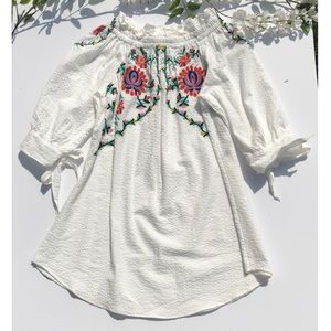 Embroidered Off the shoulder Dress